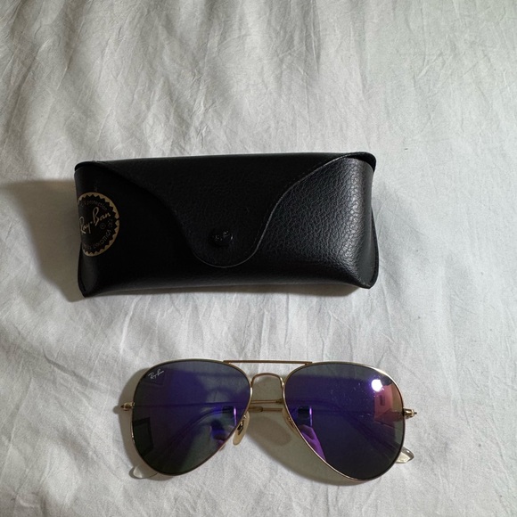 Ray-Ban Accessories - Ray-Ban Gold Frame with Purple Lenses Sunglasses